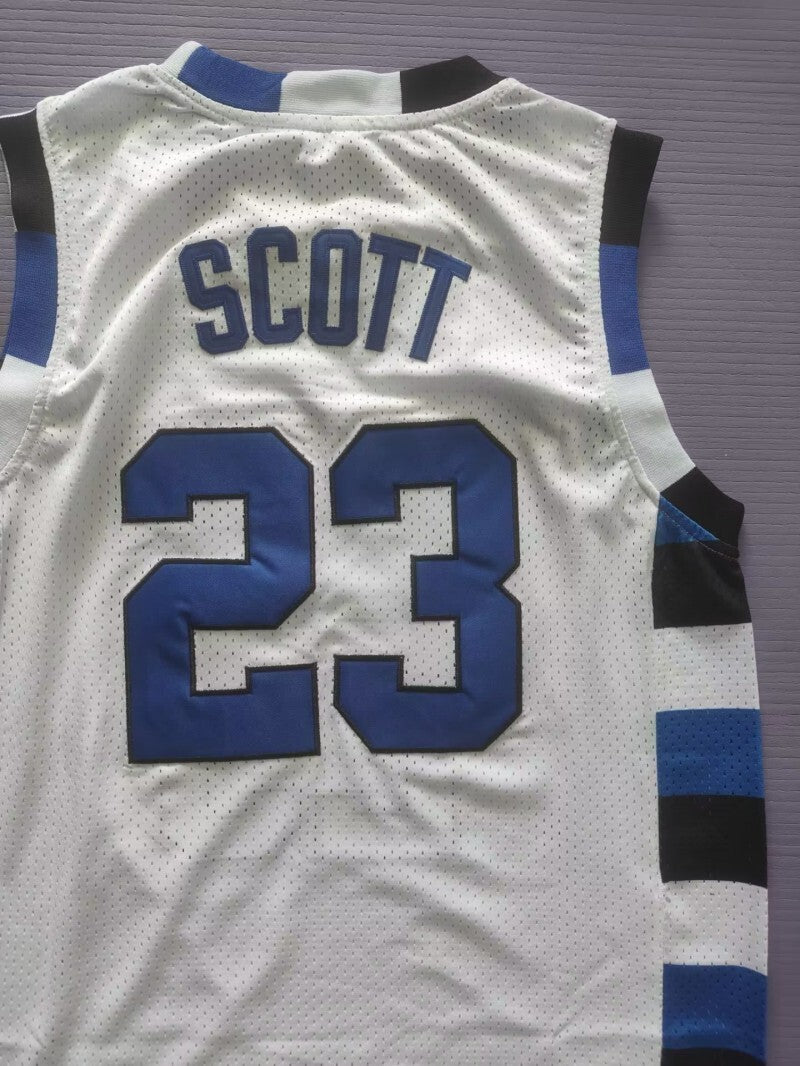 One Tree Hill Ravens #23 Nathan Scott Basketball 23 White Jersey Basketball Style 1 College Football Jersey football jersey product view 1