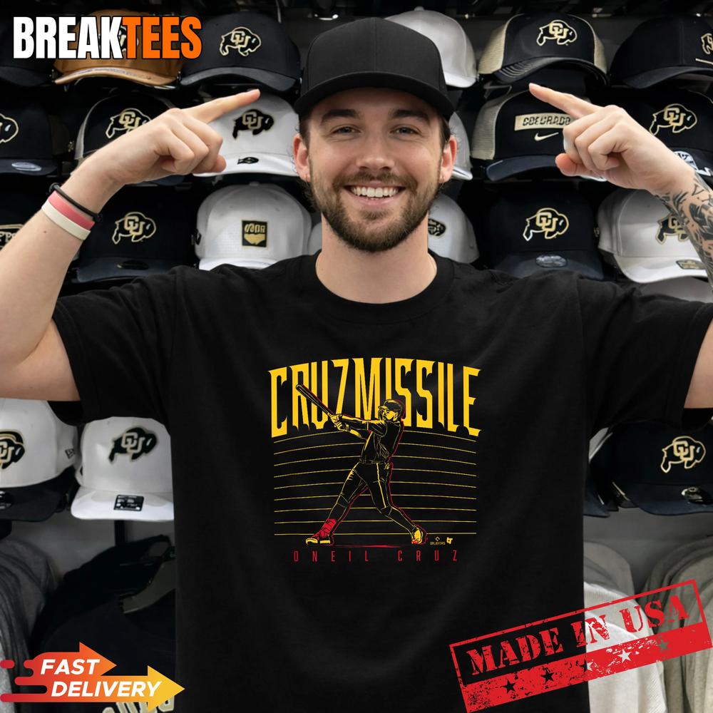 Oneil Cruz Hitting Missile Pittsburgh Baseball Shirt Unisex T-shirt, Sweatshirt, Hoodie, Long Sleeve Tee - T-Shirt, Sweatshirt, Hoodie