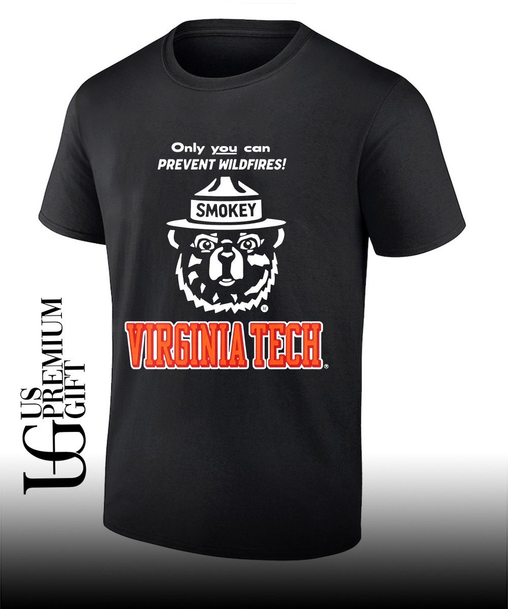 Only you can prevent wildfires Smokey x Virginia Tech Campus shirt Unisex T-shirt, Sweatshirt, Hoodie, Long Sleeve Tee - T-Shirt, Sweatshirt, Hoodie