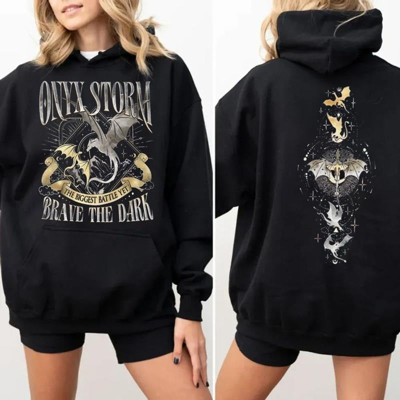 Onyx Storm Brave Dark 2 Sides Fourth Wing Fan Violet - Adult & Kids T-Shirts, Sweatshirts & Hoodies apparel design preview 1