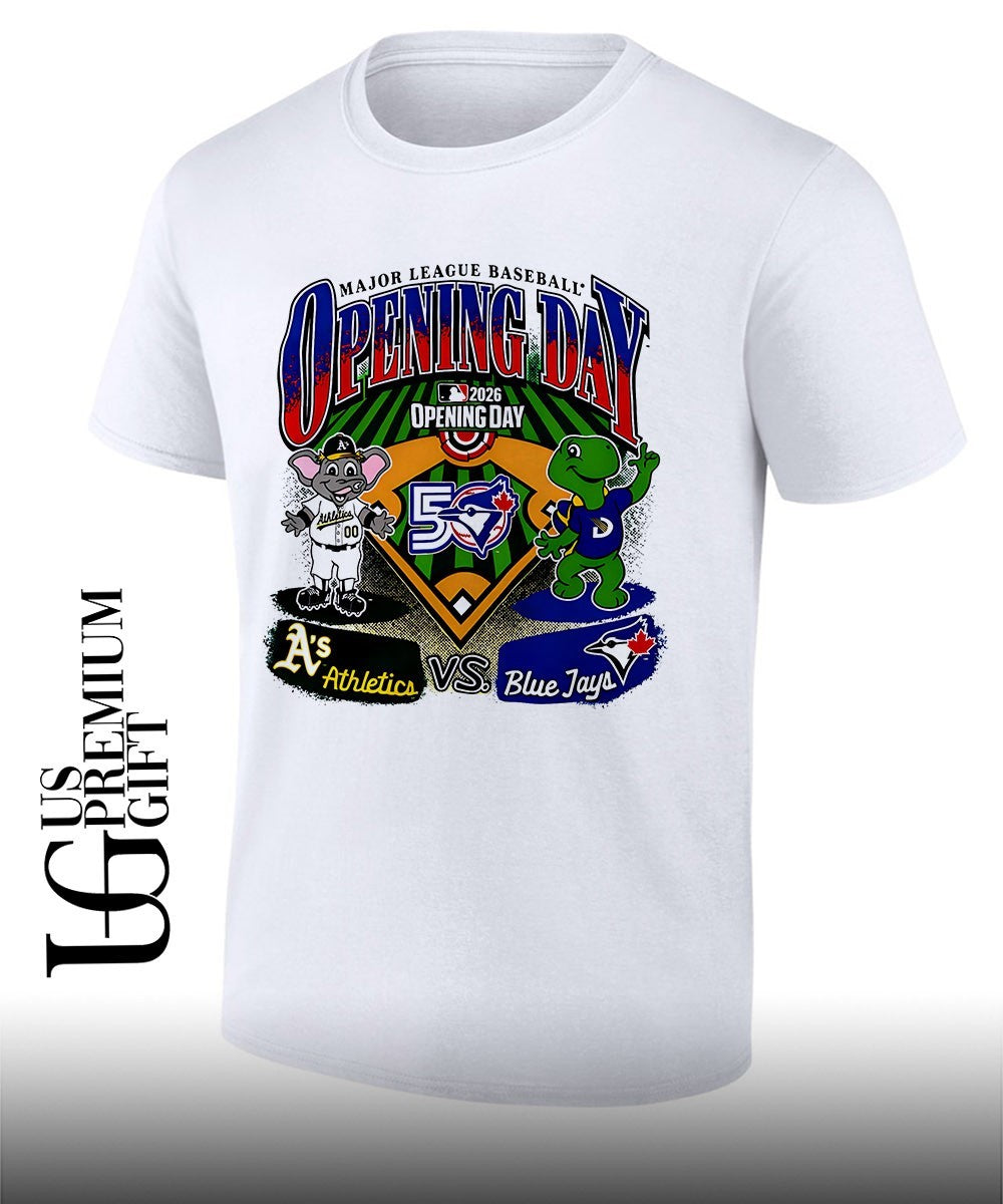 Opening Day Oakland Athletics and Toronto Blue Jays Major League Baseball 2026 mascot shirt - T-Shirt, Sweatshirt, Hoodie