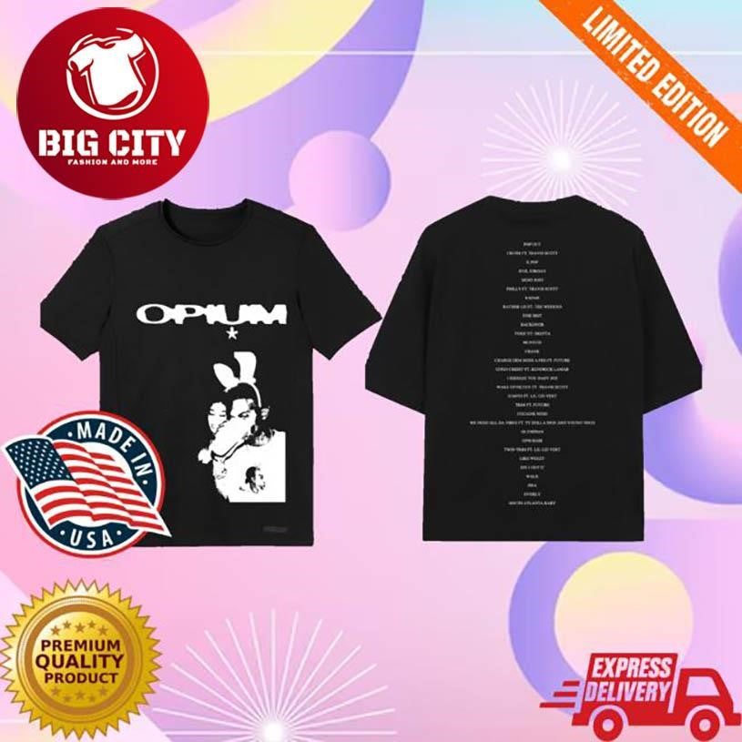Opiumlndia Opium Bunny Graphic Two Sided Shirt Unisex T-shirt, Sweatshirt, Hoodie, Long Sleeve Tee - T-Shirt, Sweatshirt, Hoodie