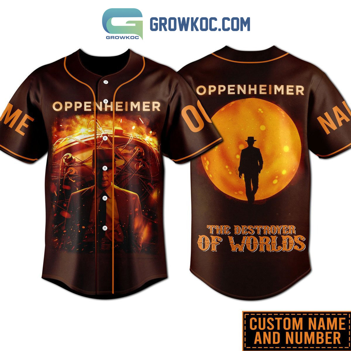 Oppenheimer The Destroyer Of Worlds Personalized Baseball Jersey baseball jersey product view 1