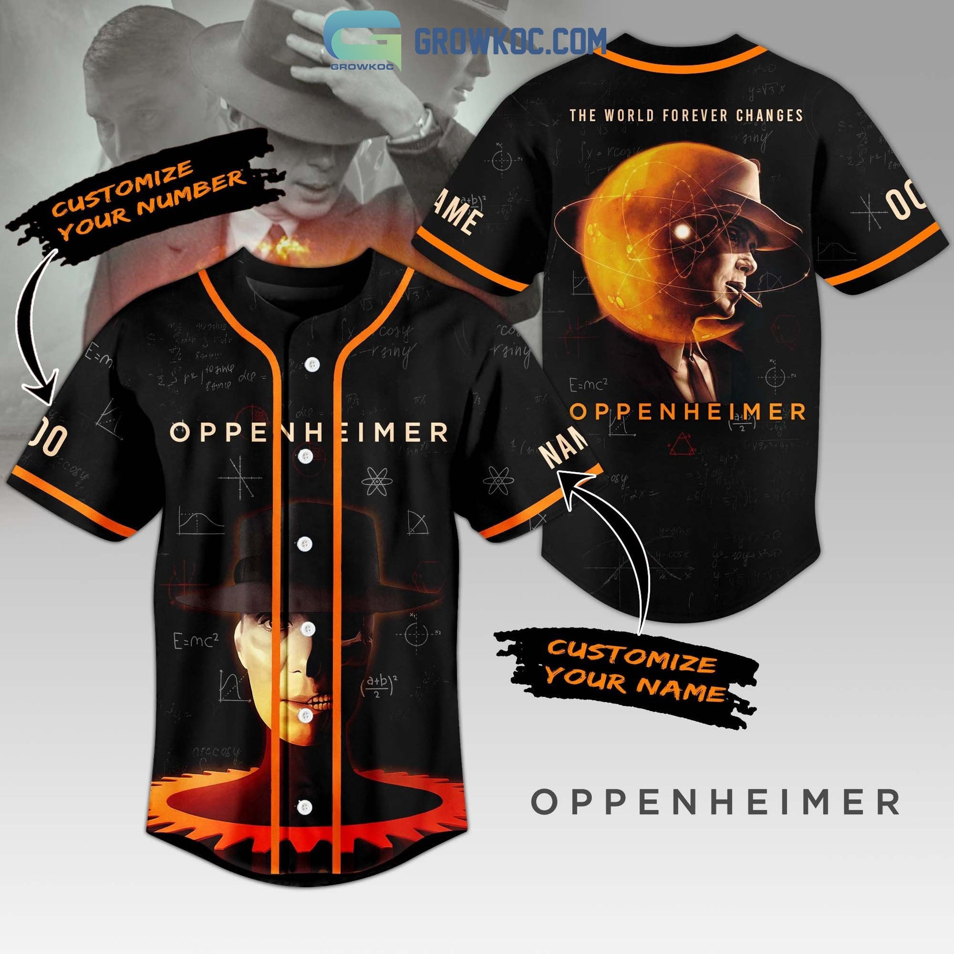 Oppenheimer The World Forever Changes 2023 Personalized Baseball Jersey baseball jersey product view 1