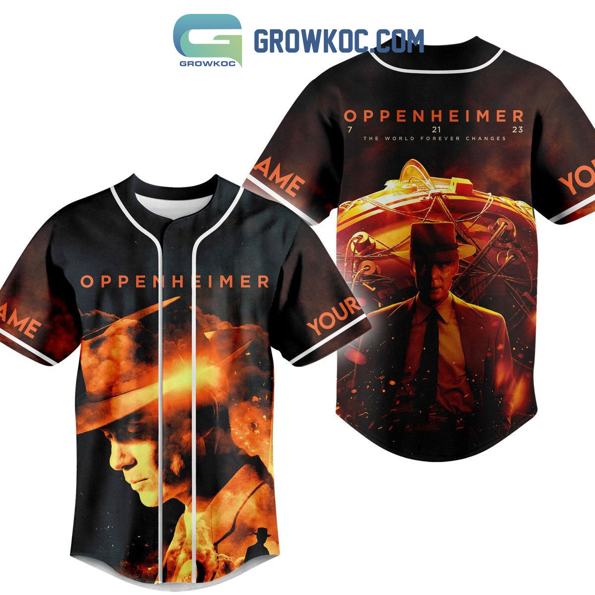 Oppenheimer The World Forever Changes Personalized Baseball Jersey baseball jersey product view 1