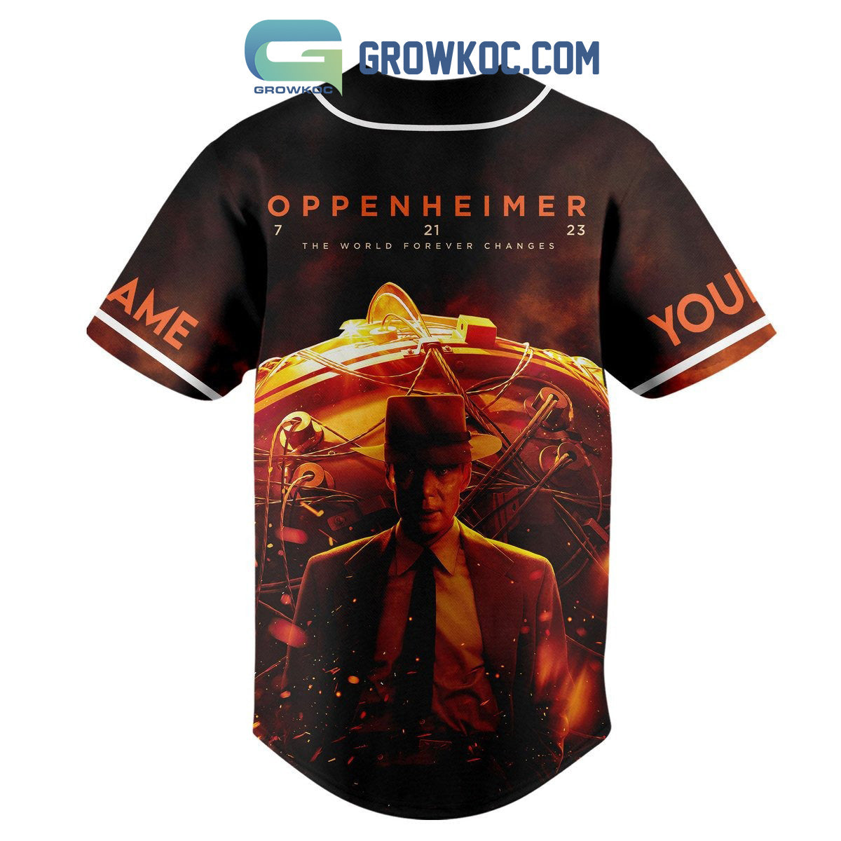 Oppenheimer The World Forever Changes Personalized Baseball Jersey baseball jersey product view 3