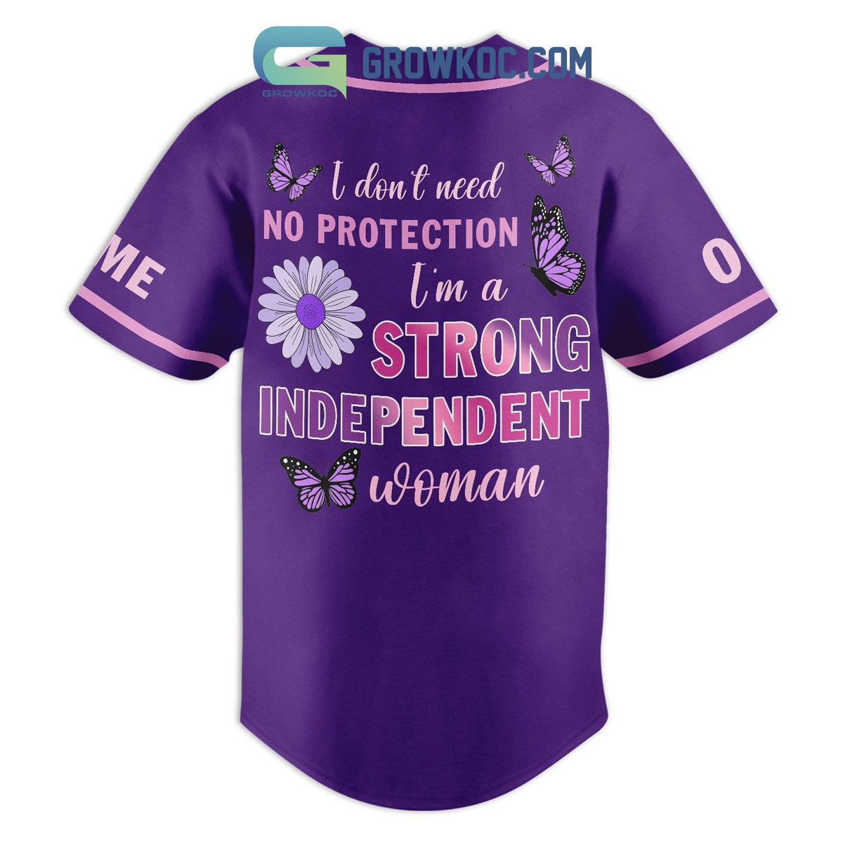 Oprah Winfrey Strong Independent Woman Personalized Baseball Jersey baseball jersey product view 2