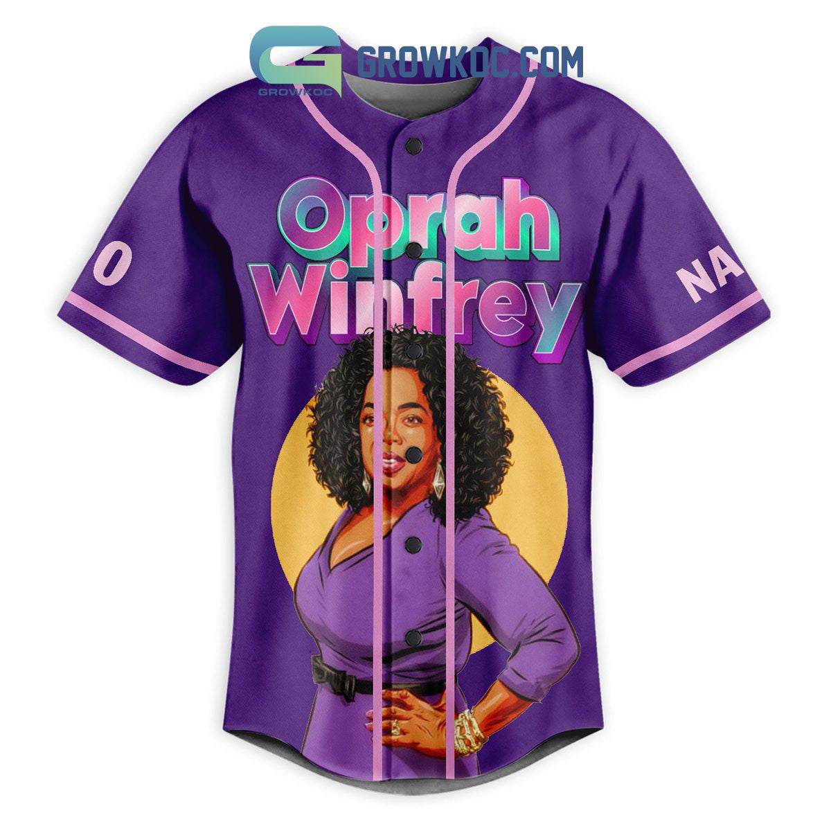 Oprah Winfrey Strong Independent Woman Personalized Baseball Jersey baseball jersey product view 3