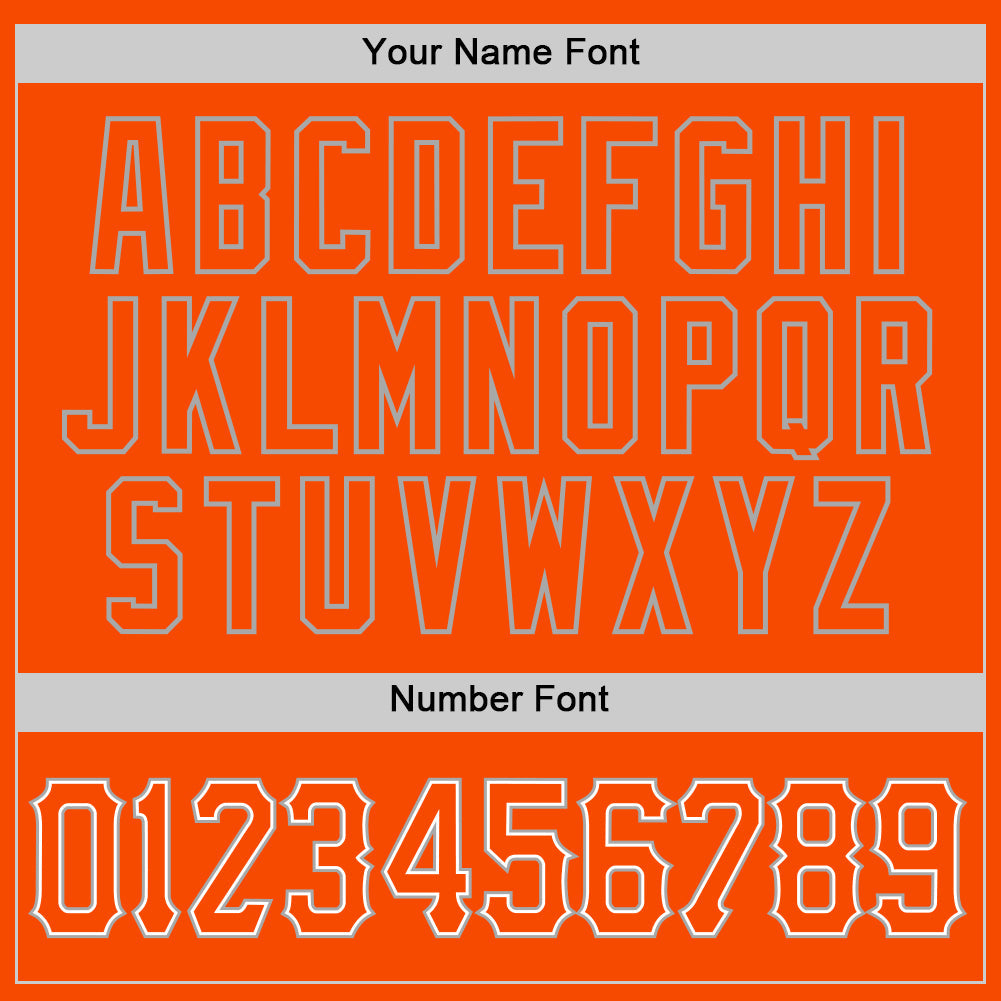 Custom Orange Orange-Gray Authentic Baseball Jersey baseball jersey product view 5