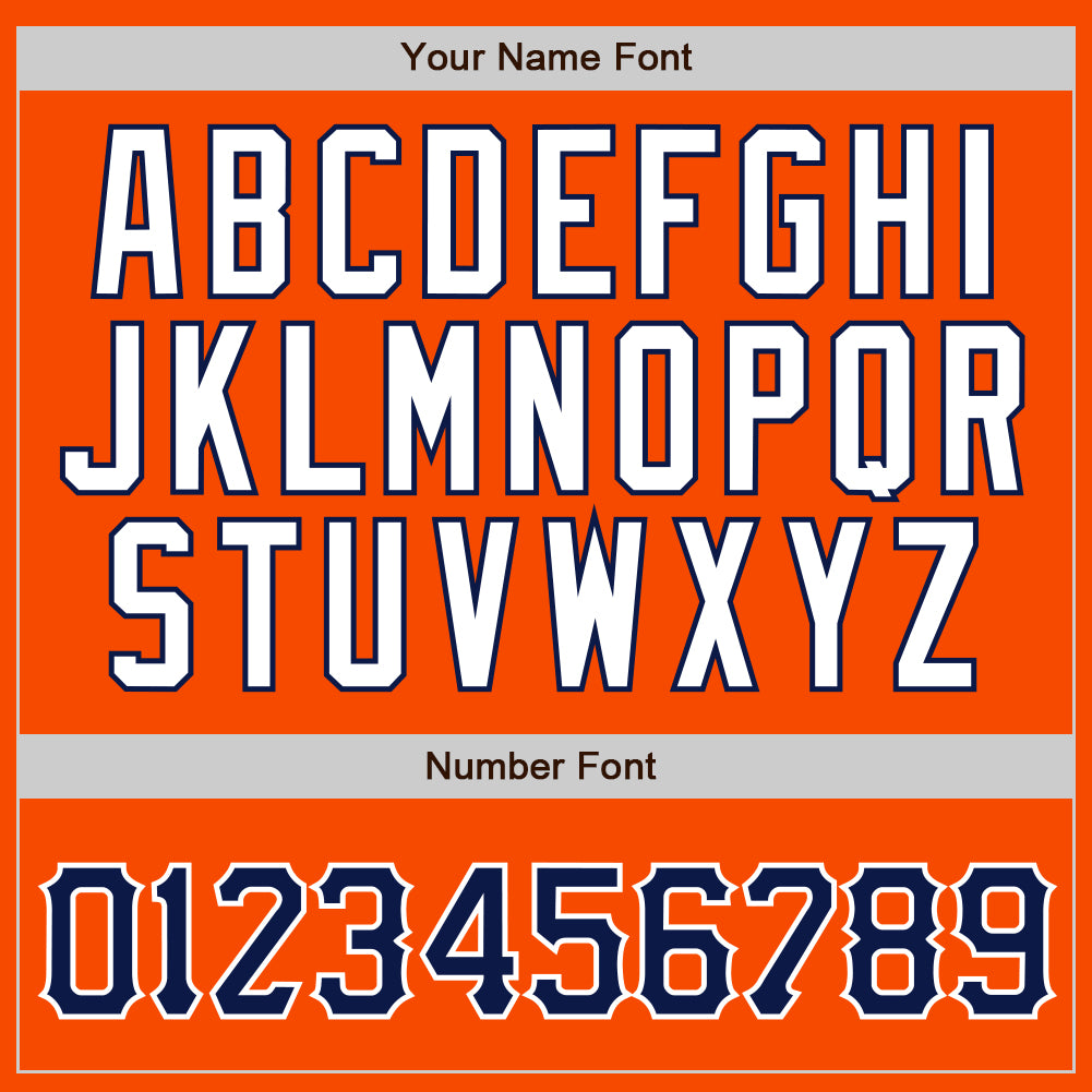 Custom Orange White Pinstripe Navy-White Authentic Baseball Jersey baseball jersey product view 4