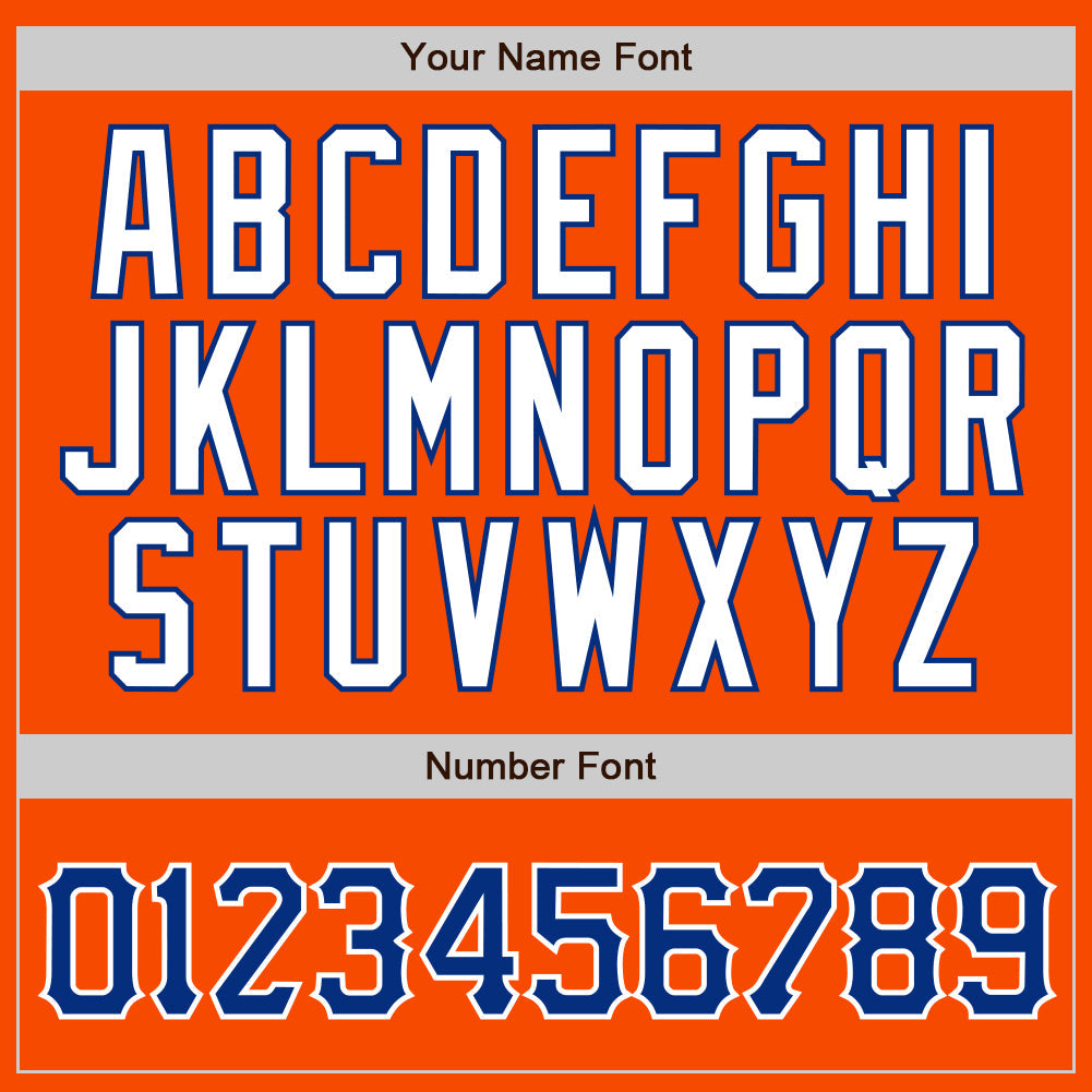 Custom Orange White Pinstripe Royal-White Authentic Baseball Jersey baseball jersey product view 4