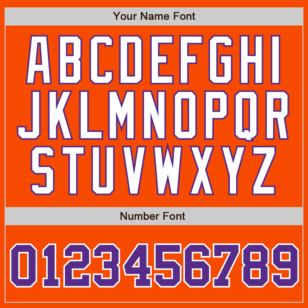 Custom Orange White Pinstripe Purple-White Authentic Baseball Jersey baseball jersey product view 4