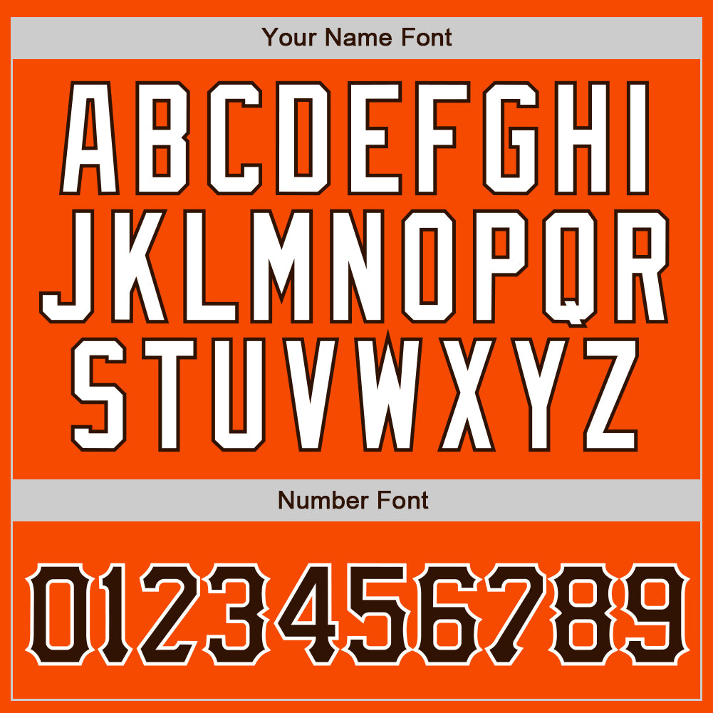 Custom Orange White Pinstripe Brown-White Authentic Baseball Jersey baseball jersey product view 4