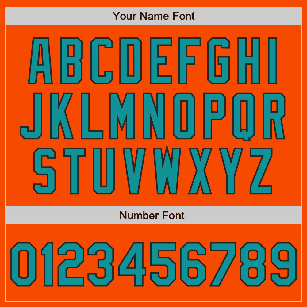 Custom Orange Teal-Black Authentic Baseball Jersey baseball jersey product view 5