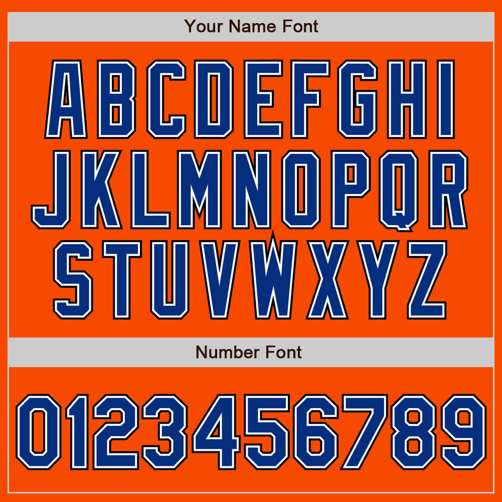 Custom Orange Royal-Black Authentic Baseball Jersey baseball jersey product view 5