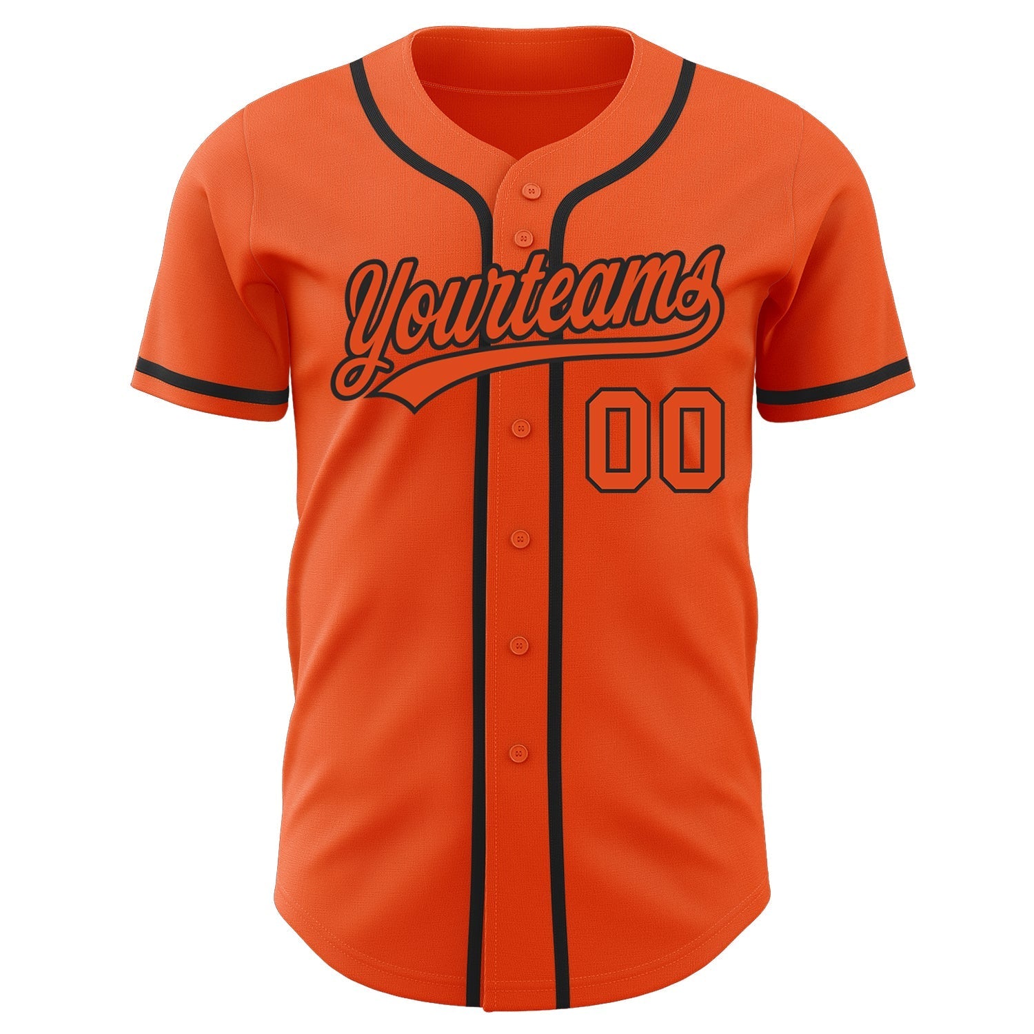 Custom Orange Orange-Black Authentic Baseball Jersey baseball jersey product view 2