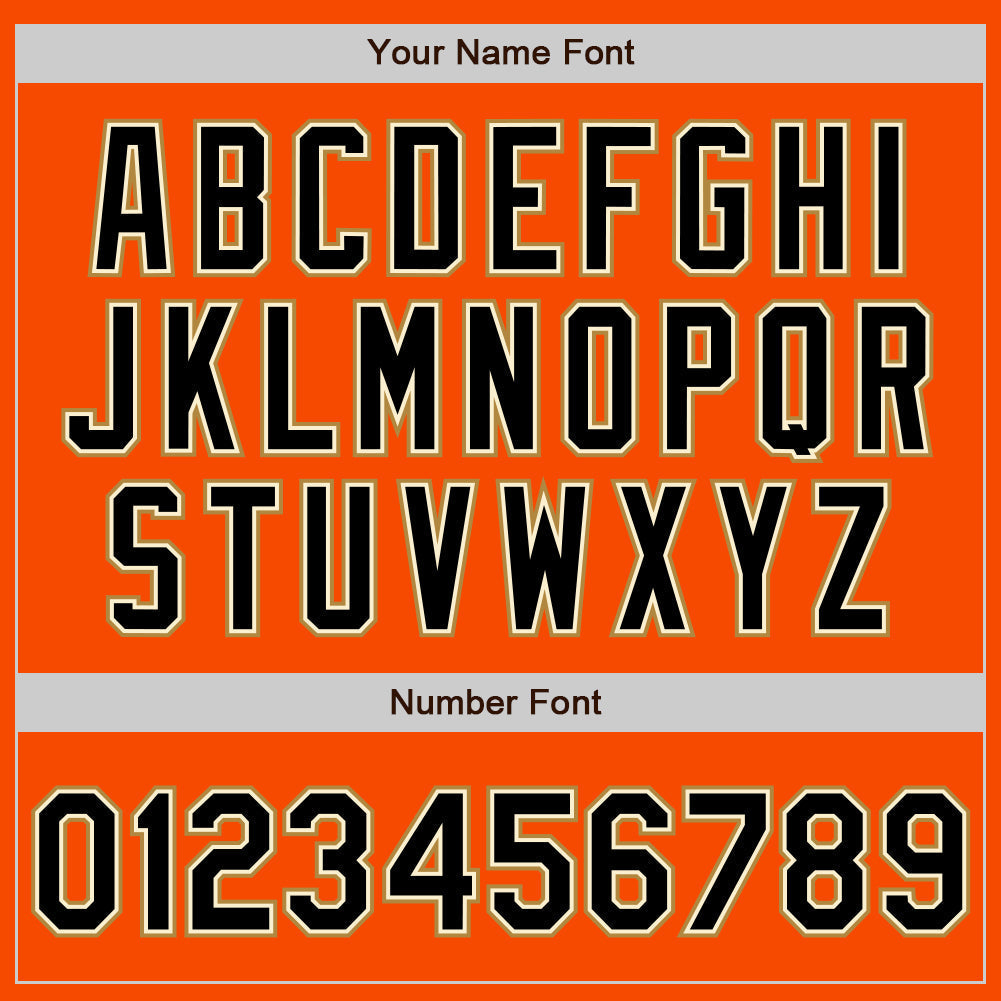 Custom Orange Black Cream-Old Gold Authentic Baseball Jersey baseball jersey product view 5