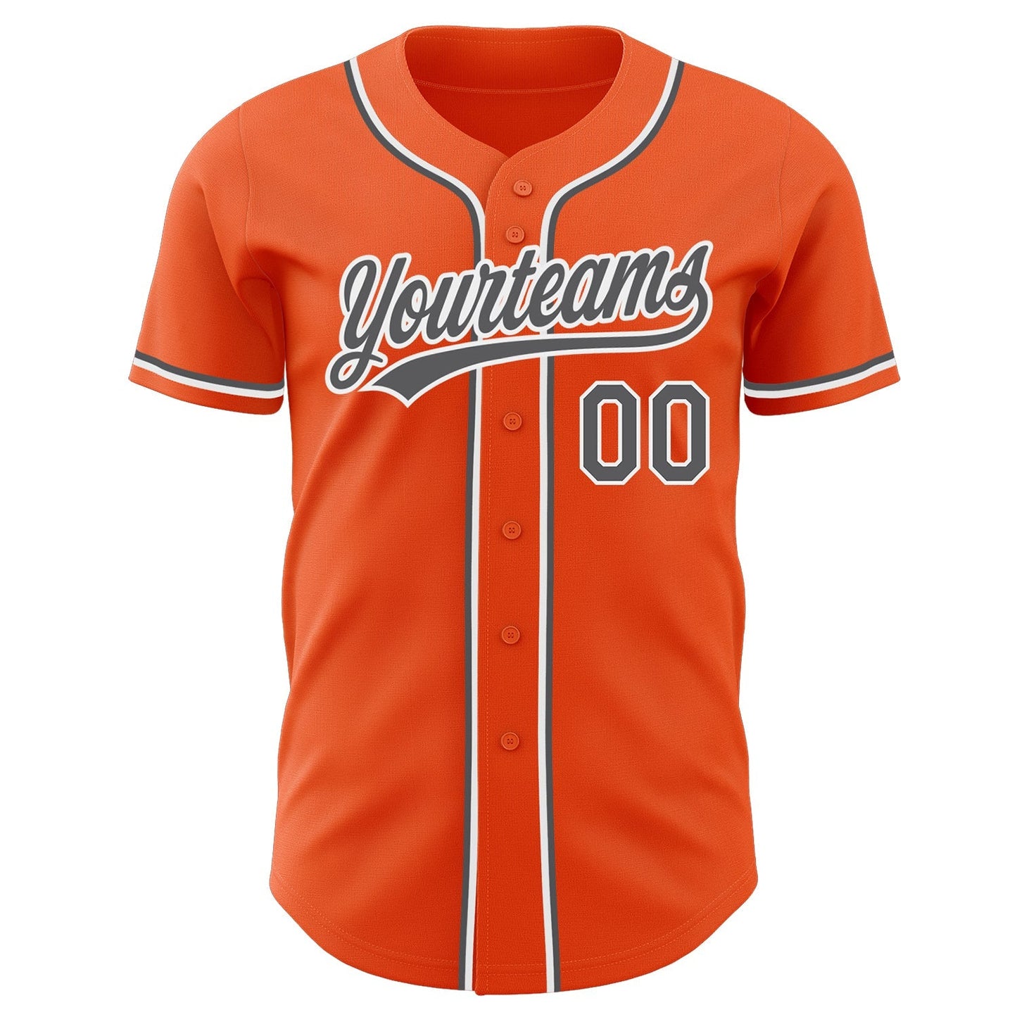 Custom Orange Steel Gray-White Authentic Baseball Jersey baseball jersey product view 2