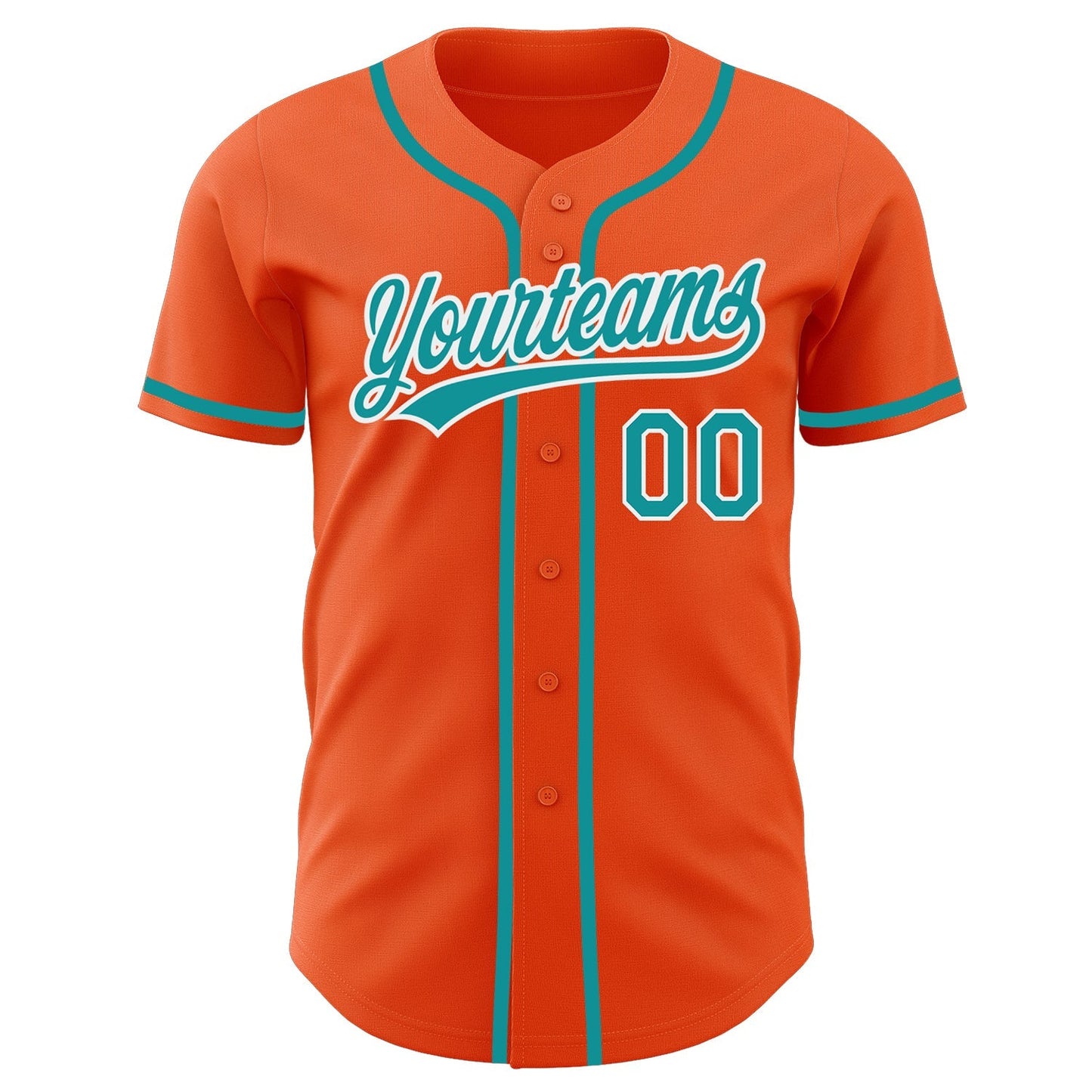 Custom Orange Teal-White Authentic Baseball Jersey baseball jersey product view 2