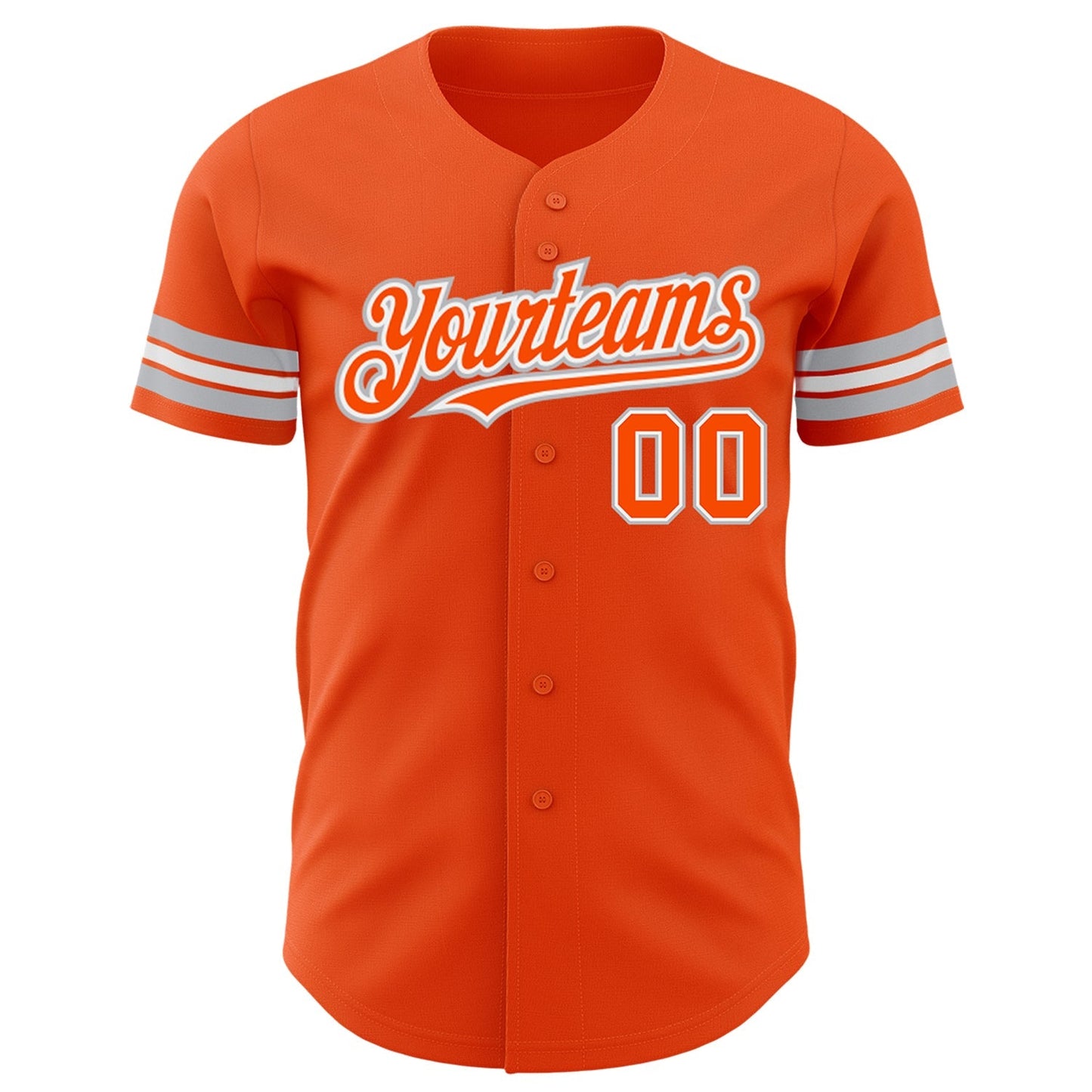 Custom Orange White-Gray Authentic Baseball Jersey baseball jersey product view 2