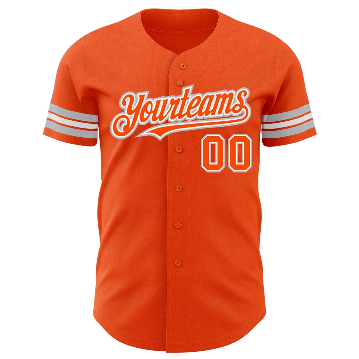 Custom Orange White-Gray Authentic Baseball Jersey baseball jersey product view 2