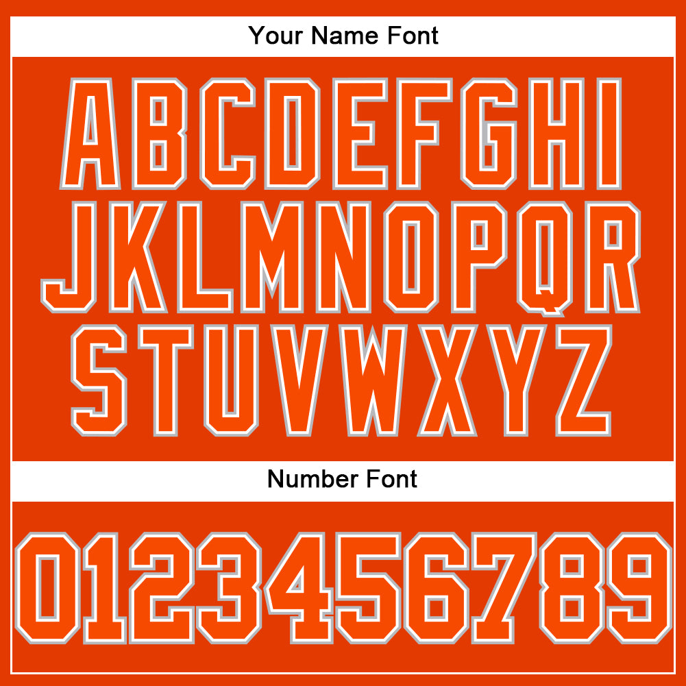 Custom Orange White-Gray Authentic Baseball Jersey baseball jersey product view 5