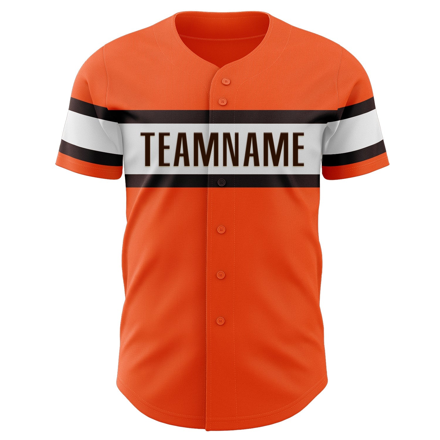 Custom Orange Brown-White Authentic Baseball Jersey baseball jersey product view 2