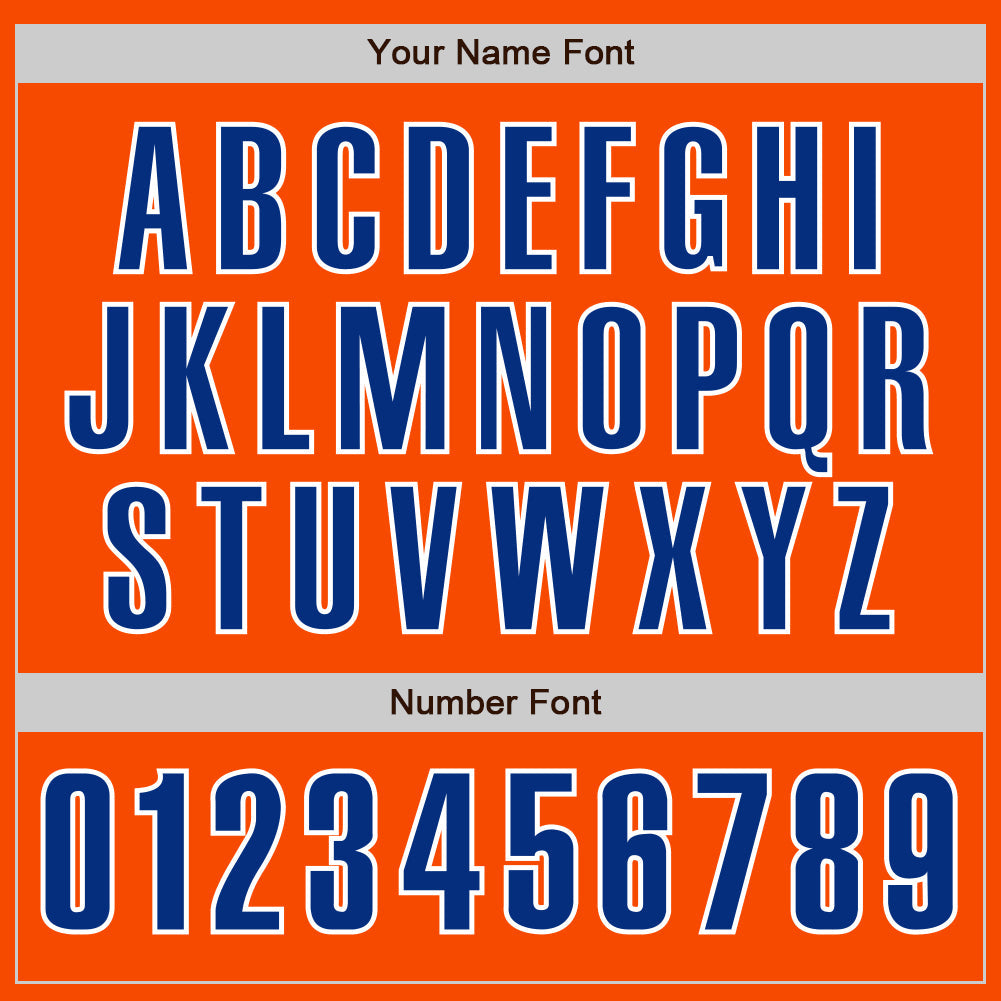 Custom Orange Royal-White Authentic Baseball Jersey baseball jersey product view 5