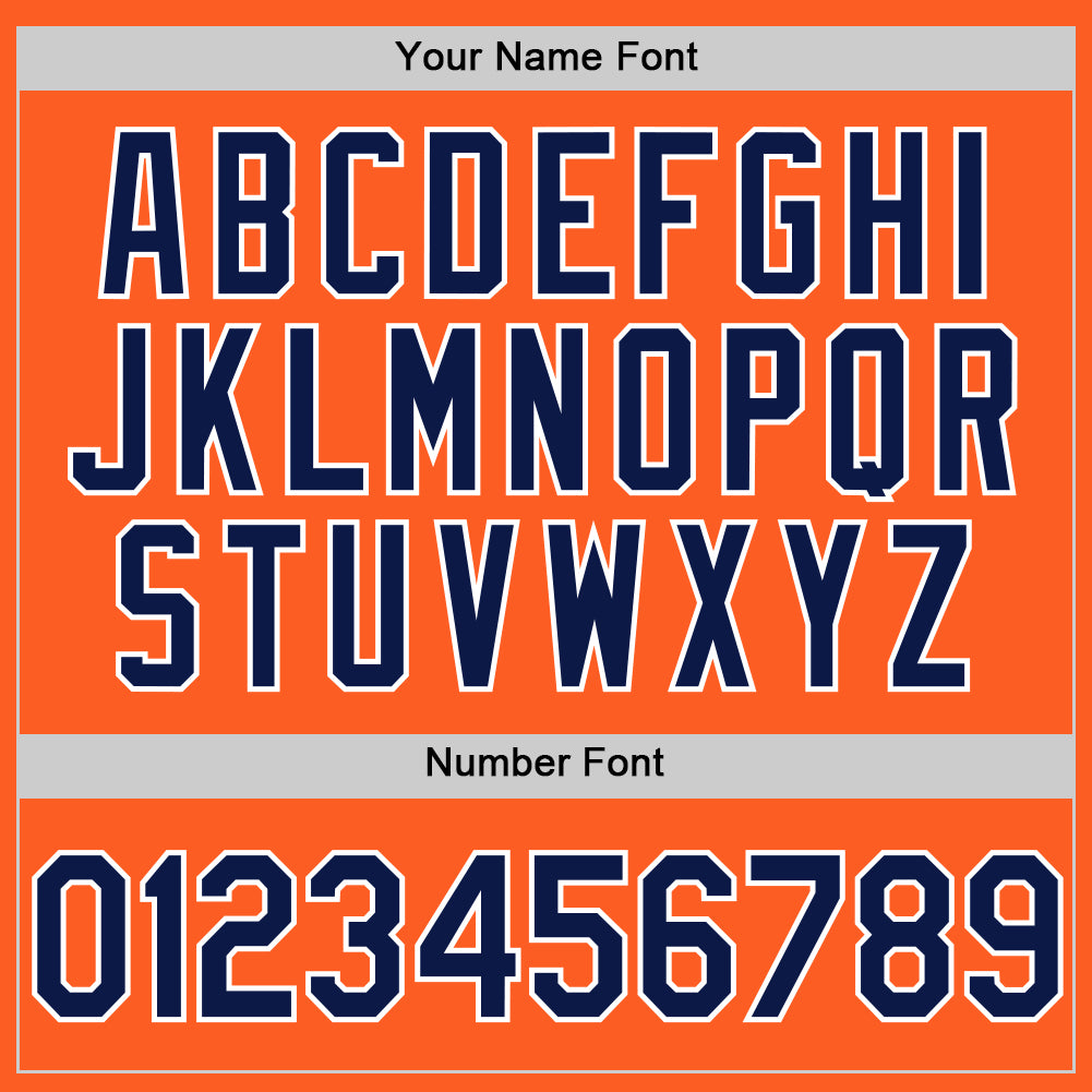 Custom Orange Navy-White Authentic Throwback Baseball Jersey baseball jersey product view 5