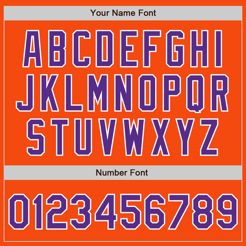 Custom Orange Purple-White Authentic Baseball Jersey baseball jersey product view 4