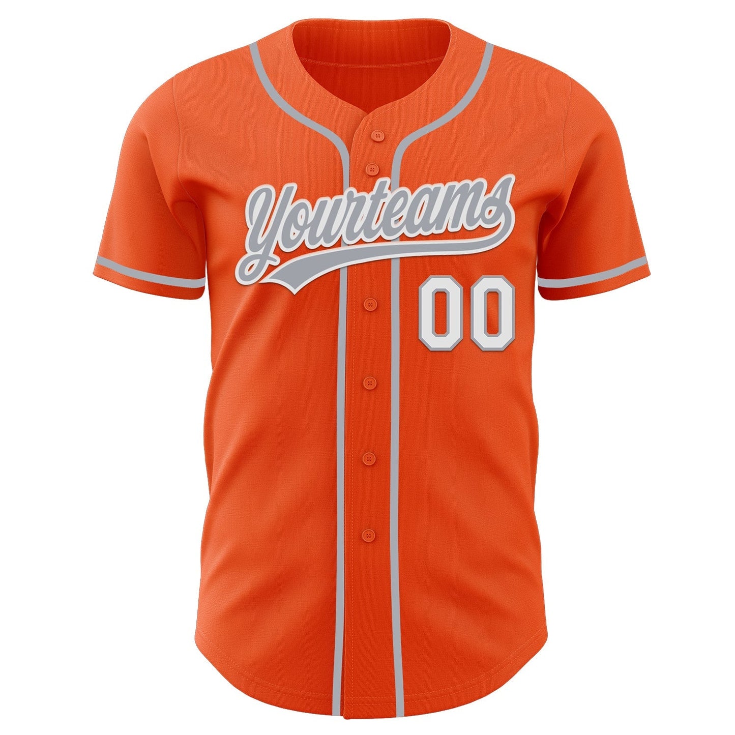 Custom Orange Gray-White Authentic Baseball Jersey baseball jersey product view 2