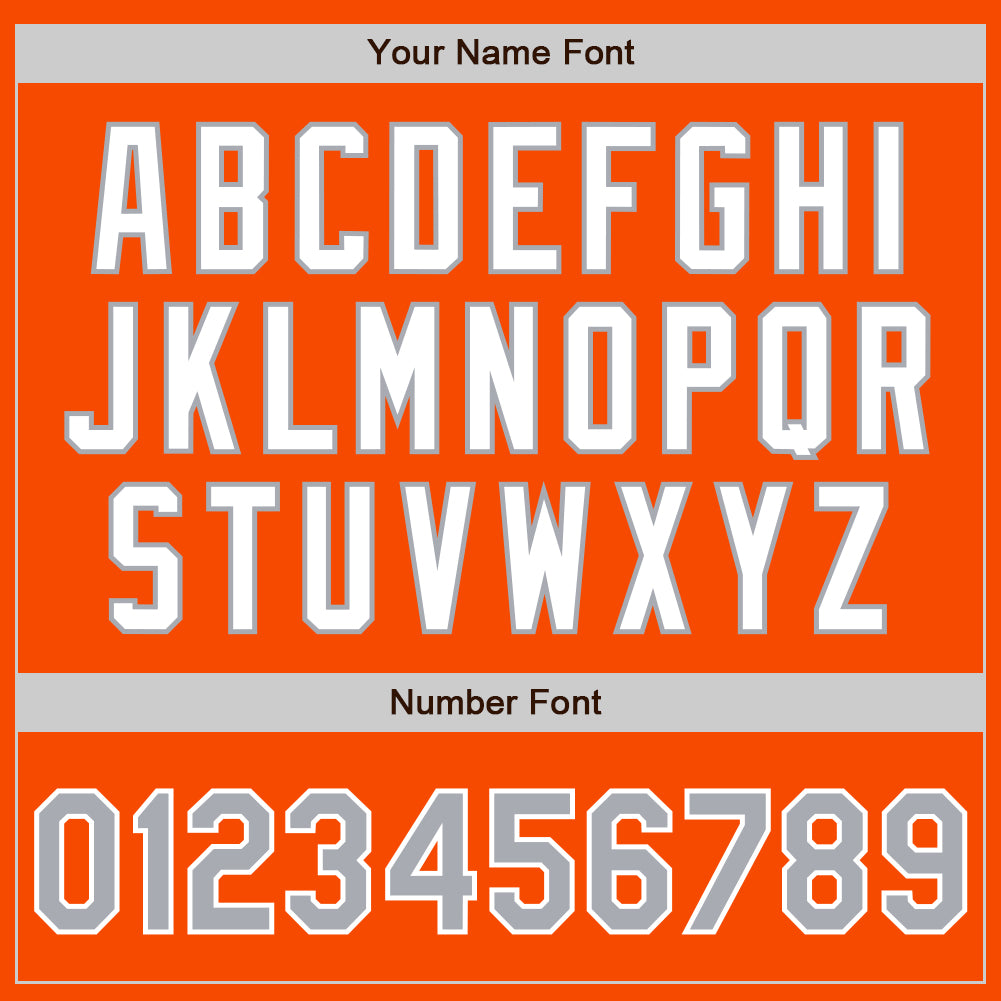 Custom Orange Gray-White Authentic Baseball Jersey baseball jersey product view 5