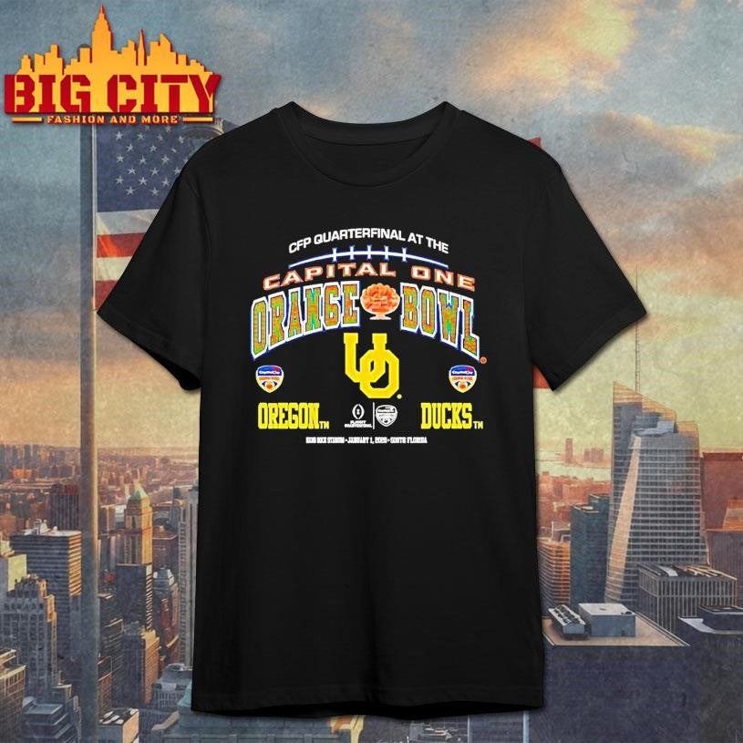 Oregon Vs Ducks 2025 Cfp Quarterfinal At The Capital One Orange Bowl Shirt Unisex T-shirt, Sweatshirt, Hoodie, Long Sleeve Tee - T-Shirt, Sweatshirt, Hoodie