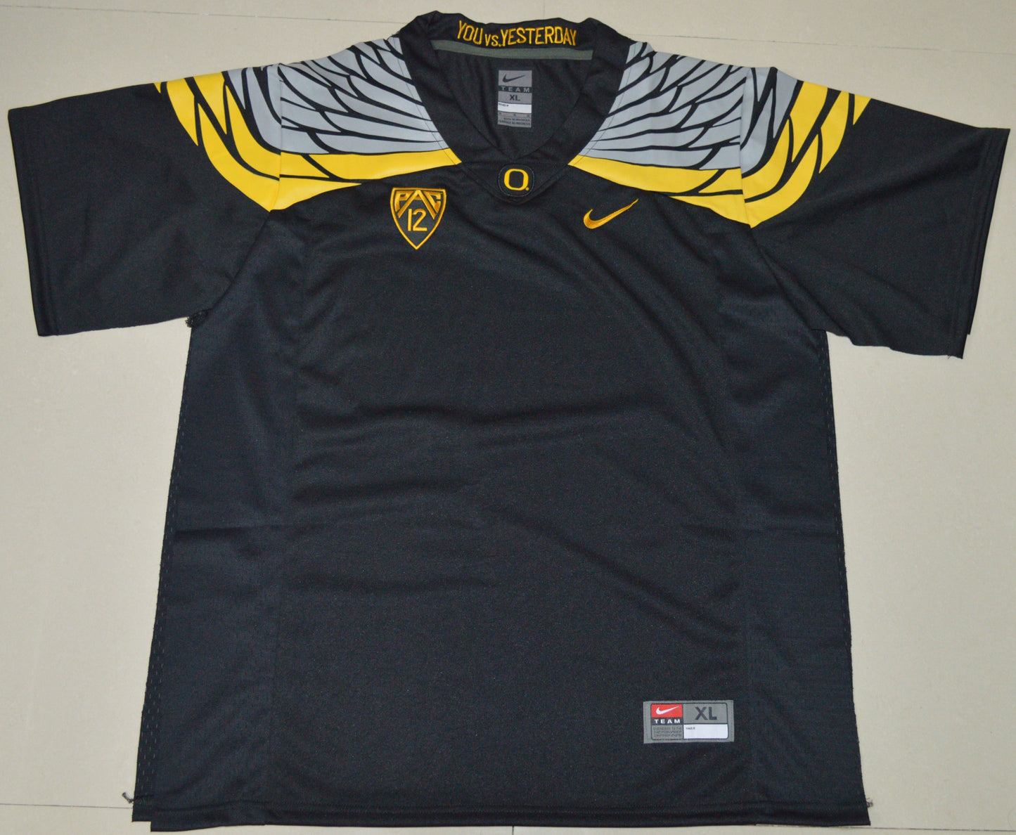Oregon Blank Black Front College Football Jersey football jersey product view 1