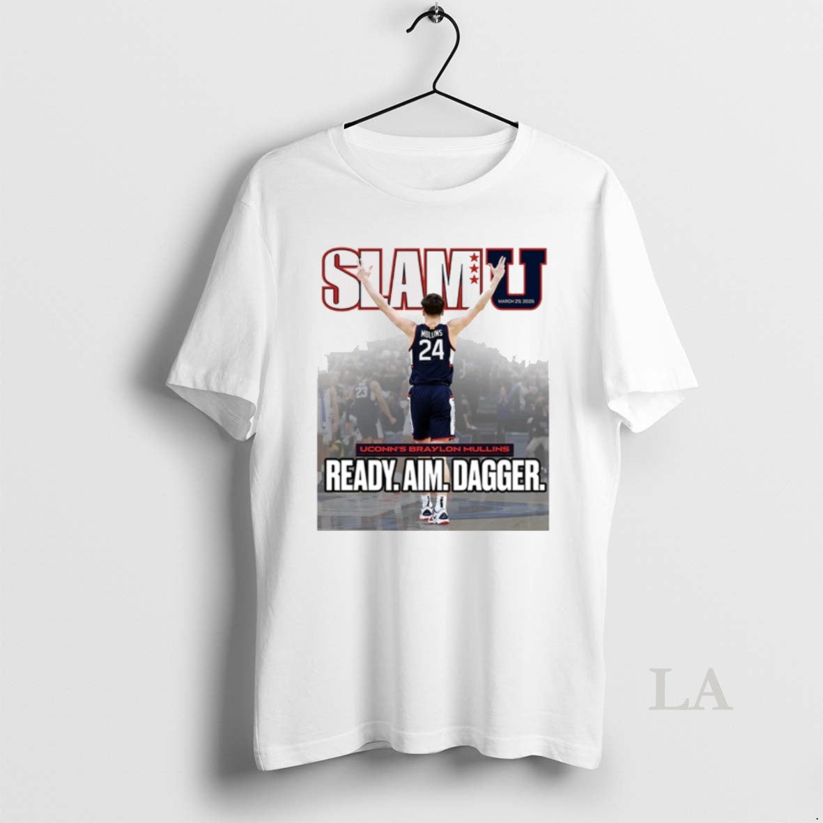 Original 2026 Slam U Cover Uconn Huskies Braylon Mullins Ready Aim Dagger Unisex T-shirt, Sweatshirt, Hoodie, Long Sleeve Tee - T-Shirt, Sweatshirt, Hoodie