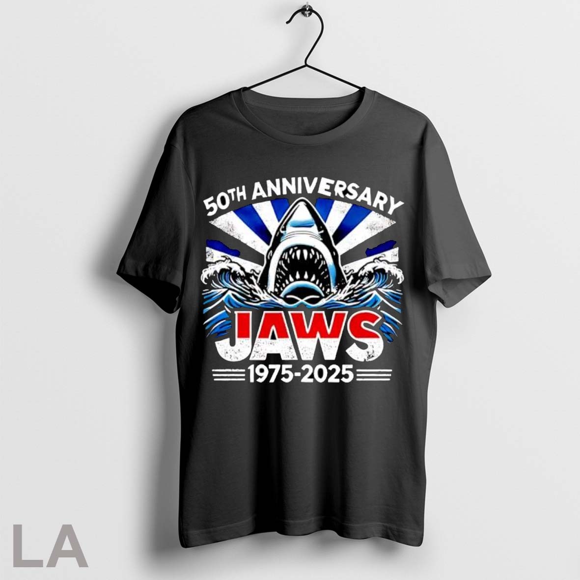 Original 50th Anniversary Jaws 1975 2025 Shark Movie Unisex T-shirt, Sweatshirt, Hoodie, Long Sleeve Tee - T-Shirt, Sweatshirt, Hoodie