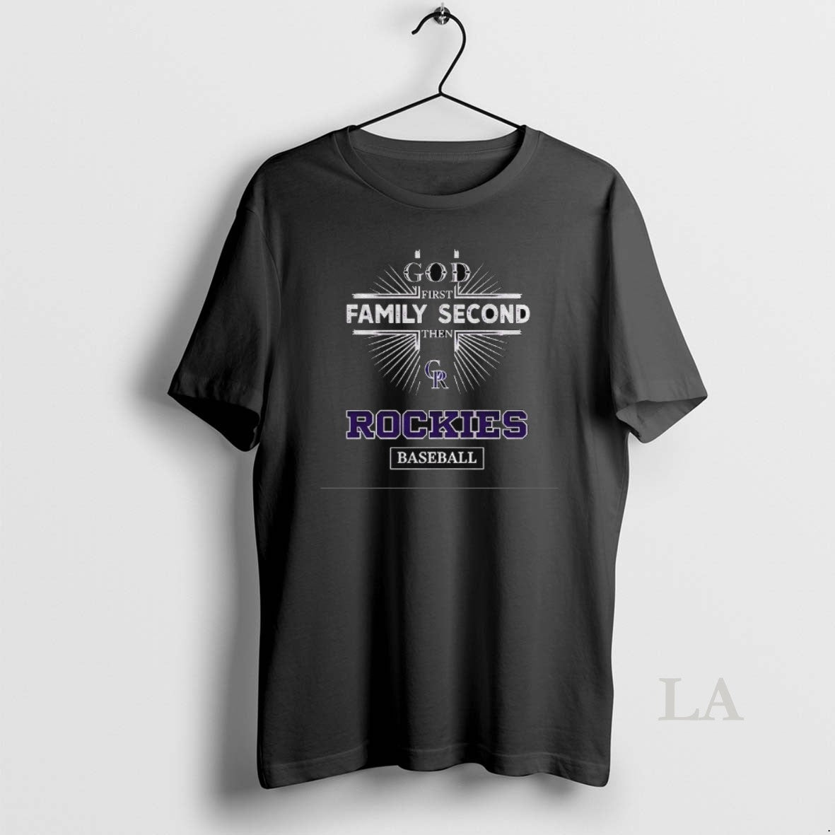Original 8k5fjacy God First Family Second Then Colorado Rockies Baseball Unisex T-shirt, Sweatshirt, Hoodie, Long Sleeve Tee - T-Shirt, Sweatshirt, Hoodie