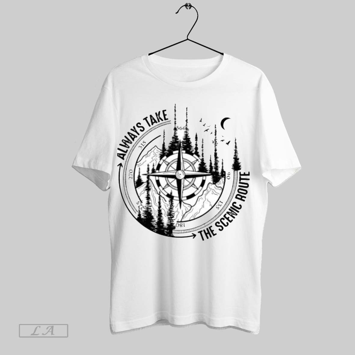 Original Always Take The Scenic Route Hiking Compass Nature Unisex T-shirt, Sweatshirt, Hoodie, Long Sleeve Tee - T-Shirt, Sweatshirt, Hoodie
