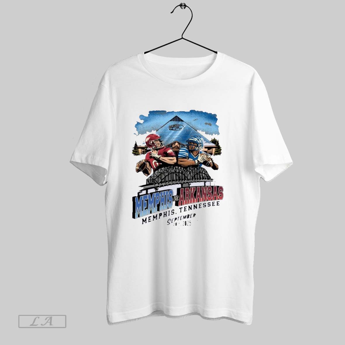 Original Arkansas Vs Memphis Game Day 2025 September 20th Unisex T-shirt, Sweatshirt, Hoodie, Long Sleeve Tee - T-Shirt, Sweatshirt, Hoodie