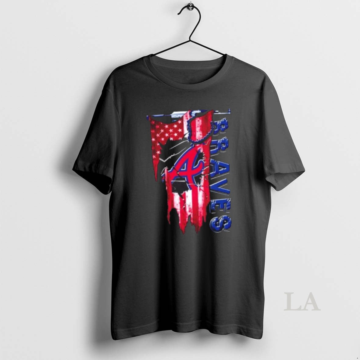 Original Atlanta Braves Baseball Shattered Usa Flag Rip Design - T-Shirt, Sweatshirt, Hoodie
