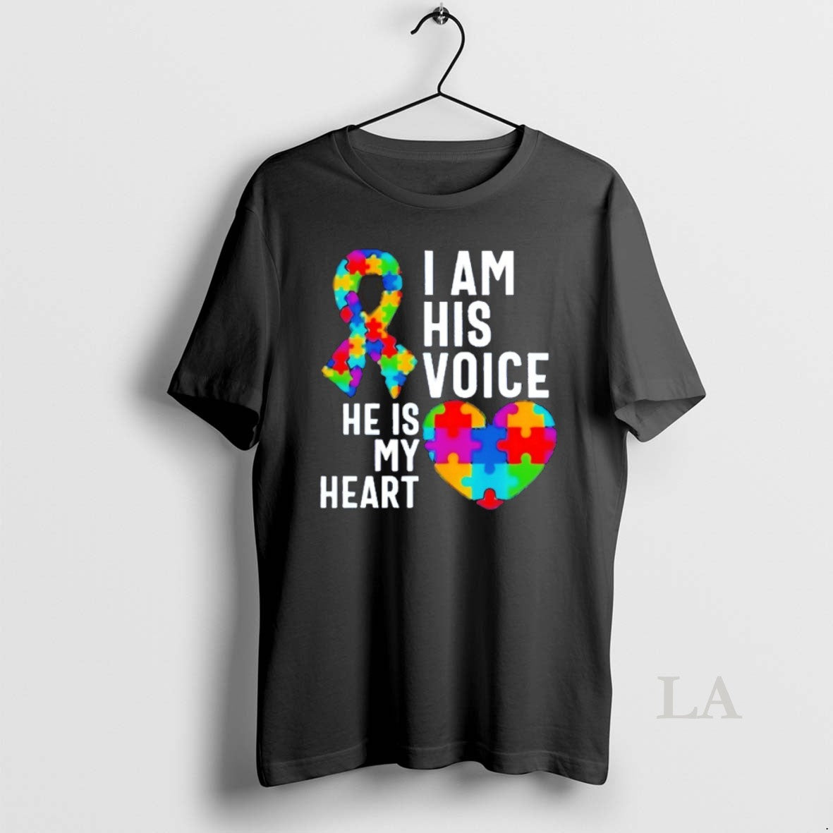 Original Autism I Am His Voice He Is My Heart Unisex T-shirt, Sweatshirt, Hoodie, Long Sleeve Tee - T-Shirt, Sweatshirt, Hoodie