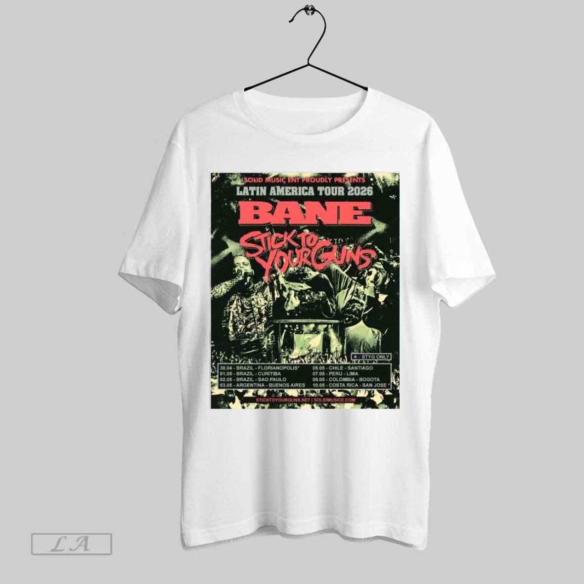 Original Bane Band Latin America Tour 2026 Unisex T-shirt, Sweatshirt, Hoodie, Long Sleeve Tee - T-Shirt, Sweatshirt, Hoodie