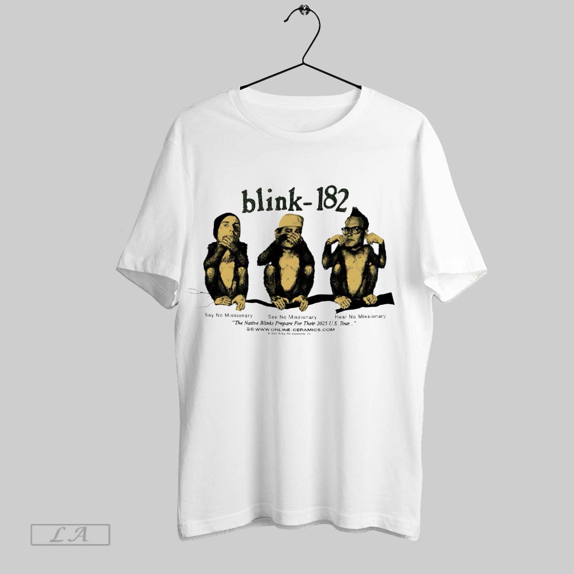 Original Blink 182 Say No Missionary See No Missionary Hear No Missionary Unisex T-shirt, Sweatshirt, Hoodie, Long Sleeve Tee - T-Shirt, Sweatshirt, Hoodie
