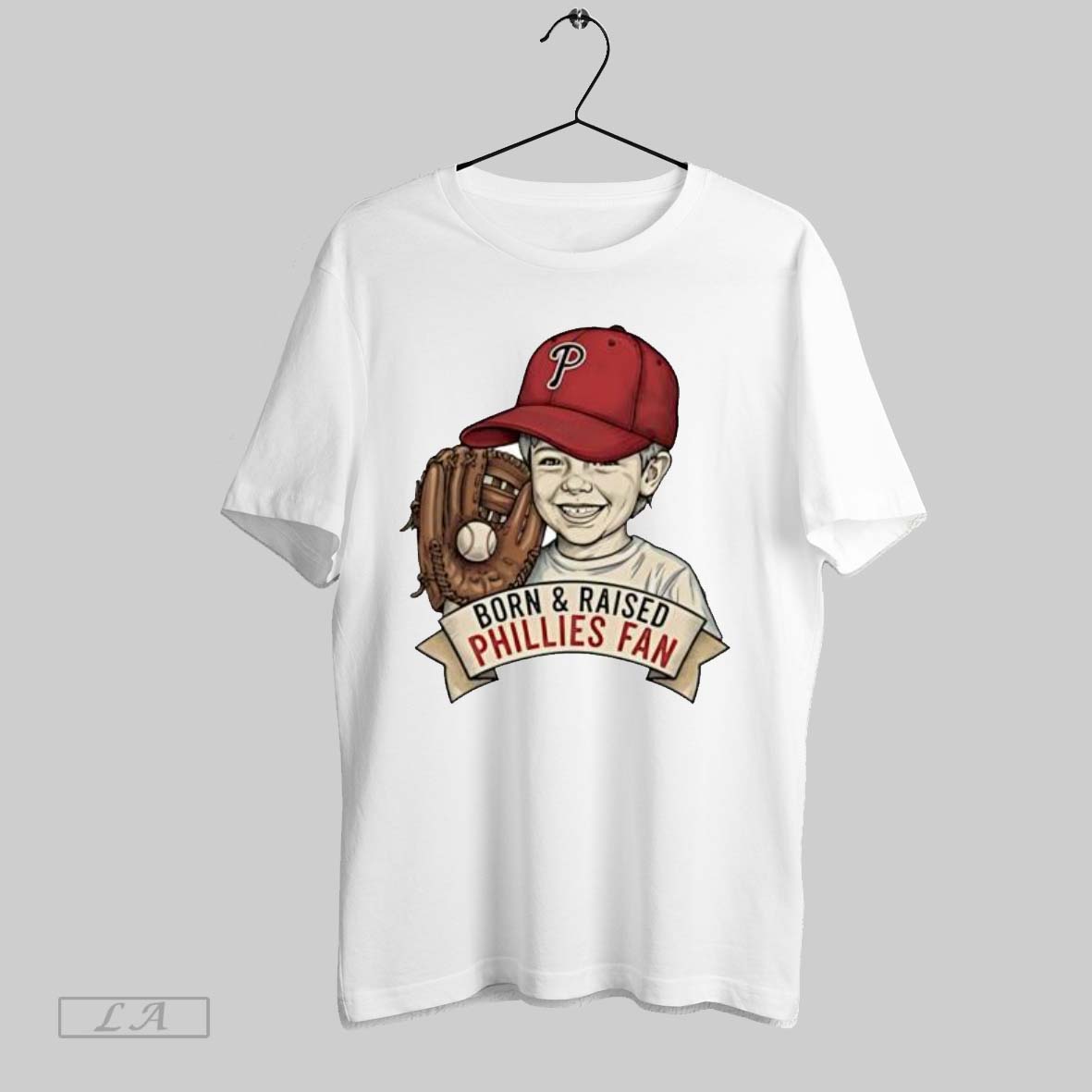 Original Born And Raised Phillies Fan Young Kid Baseball Glove Unisex T-shirt, Sweatshirt, Hoodie, Long Sleeve Tee - T-Shirt, Sweatshirt, Hoodie