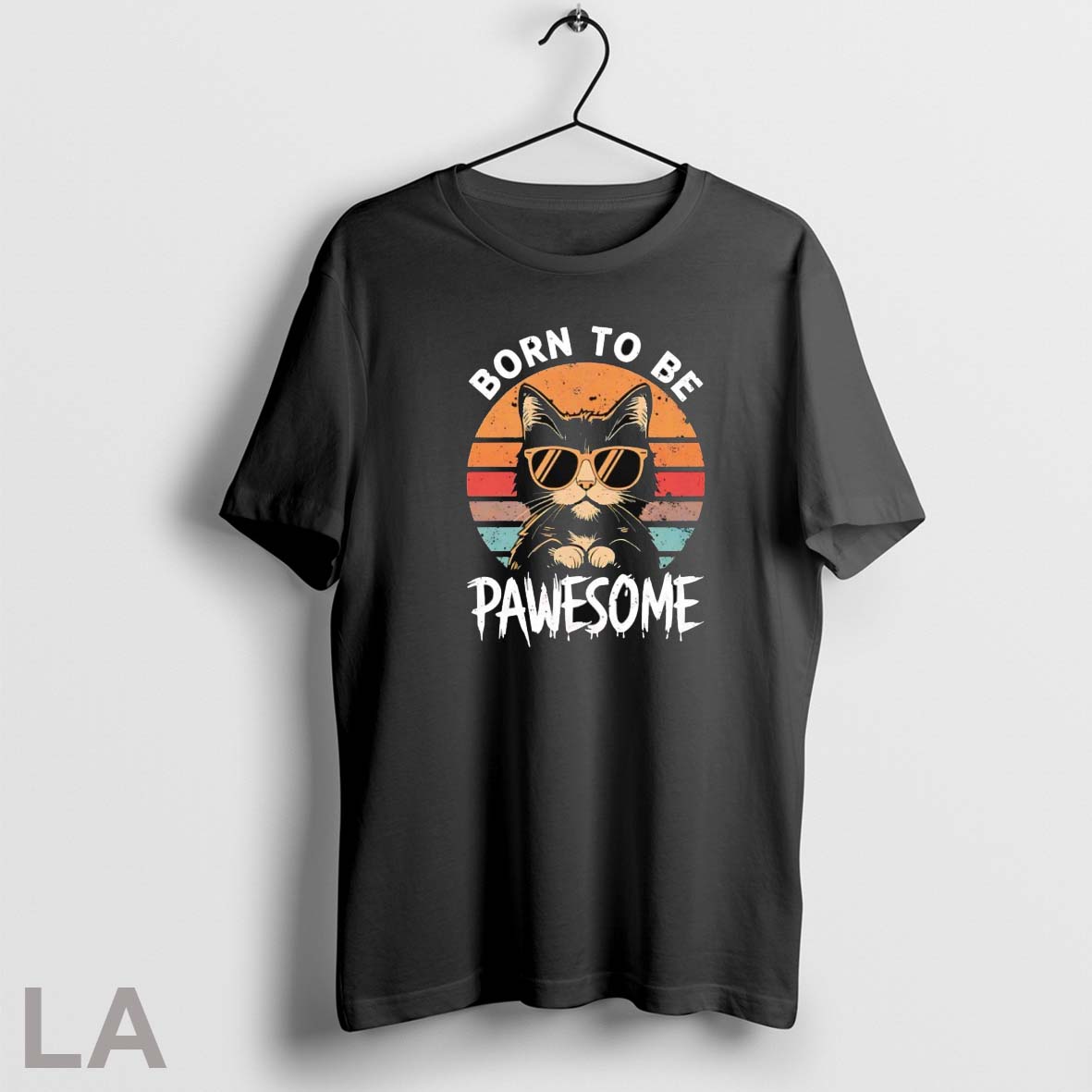Original Born To Be Pawesome Cute Kitty Retro Unisex T-shirt, Sweatshirt, Hoodie, Long Sleeve Tee - T-Shirt, Sweatshirt, Hoodie