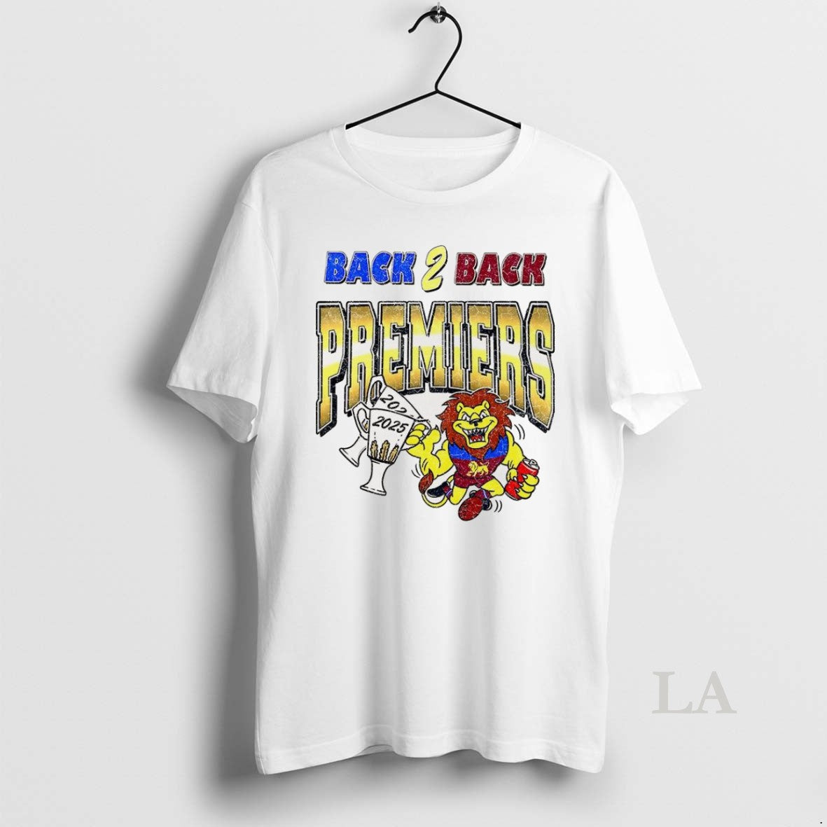 Original Brisbane Lions Afl Back To Back Lions On The Run 2024 2025 Mascot Unisex T-shirt, Sweatshirt, Hoodie, Long Sleeve Tee - T-Shirt, Sweatshirt, Hoodie