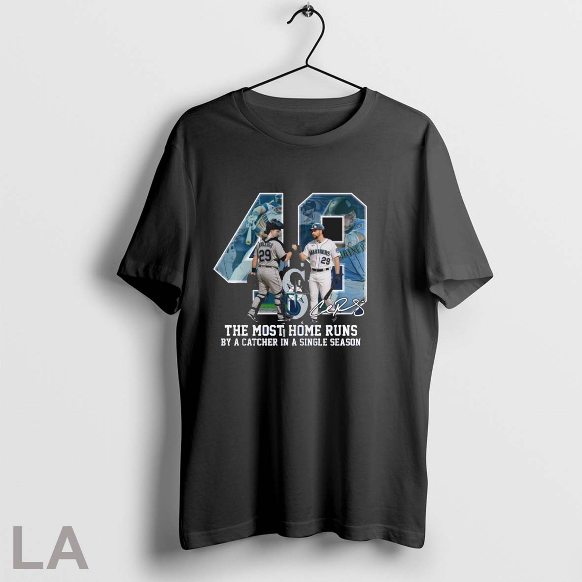 Original Cal Raleigh 49hr The Most Home Runs By A Catcher In A Single Season Unisex T-shirt, Sweatshirt, Hoodie, Long Sleeve Tee - T-Shirt, Sweatshirt, Hoodie