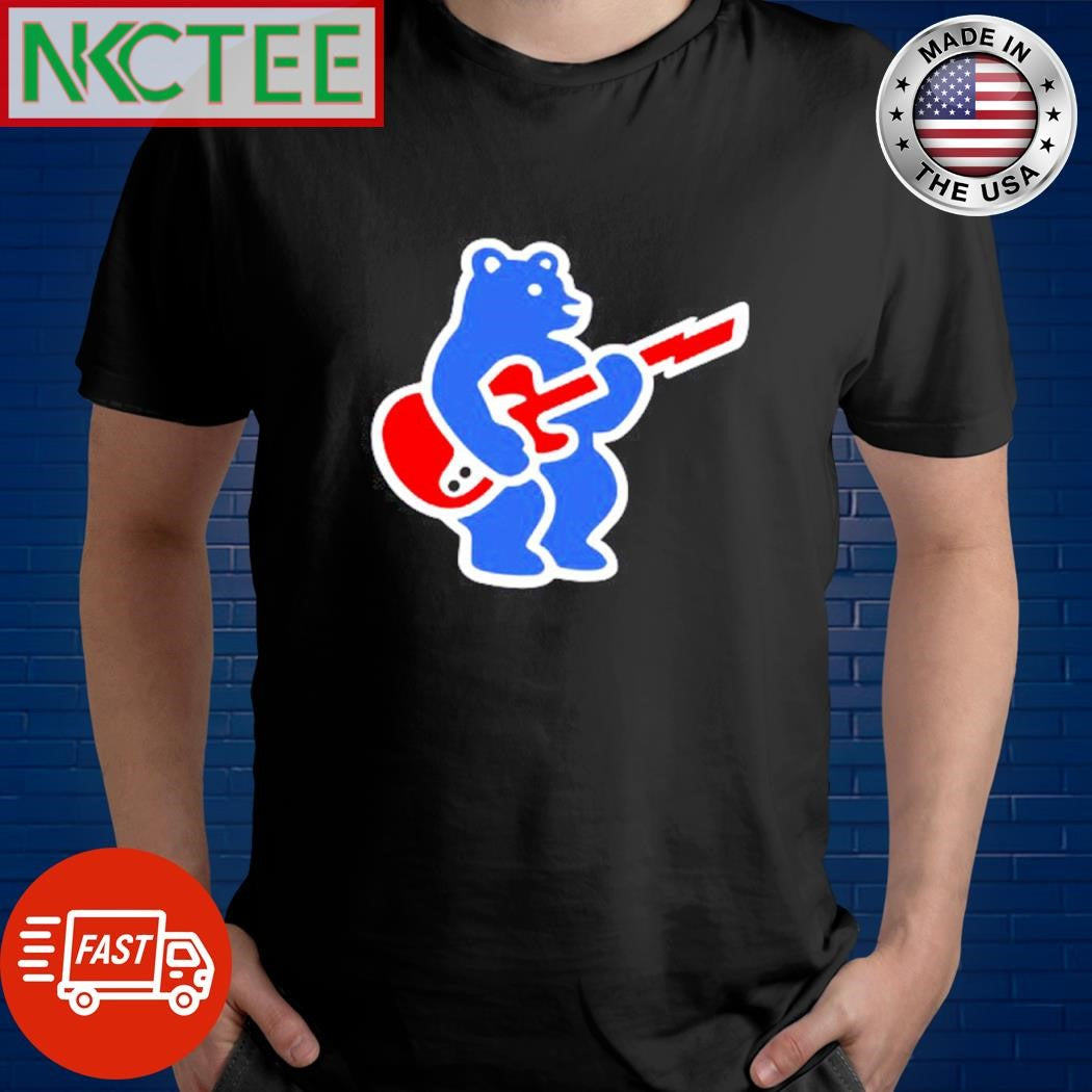 Original Chicago Cubs Bear Guitar Logo shirt Unisex T-shirt, Sweatshirt, Hoodie, Long Sleeve Tee - T-Shirt, Sweatshirt, Hoodie