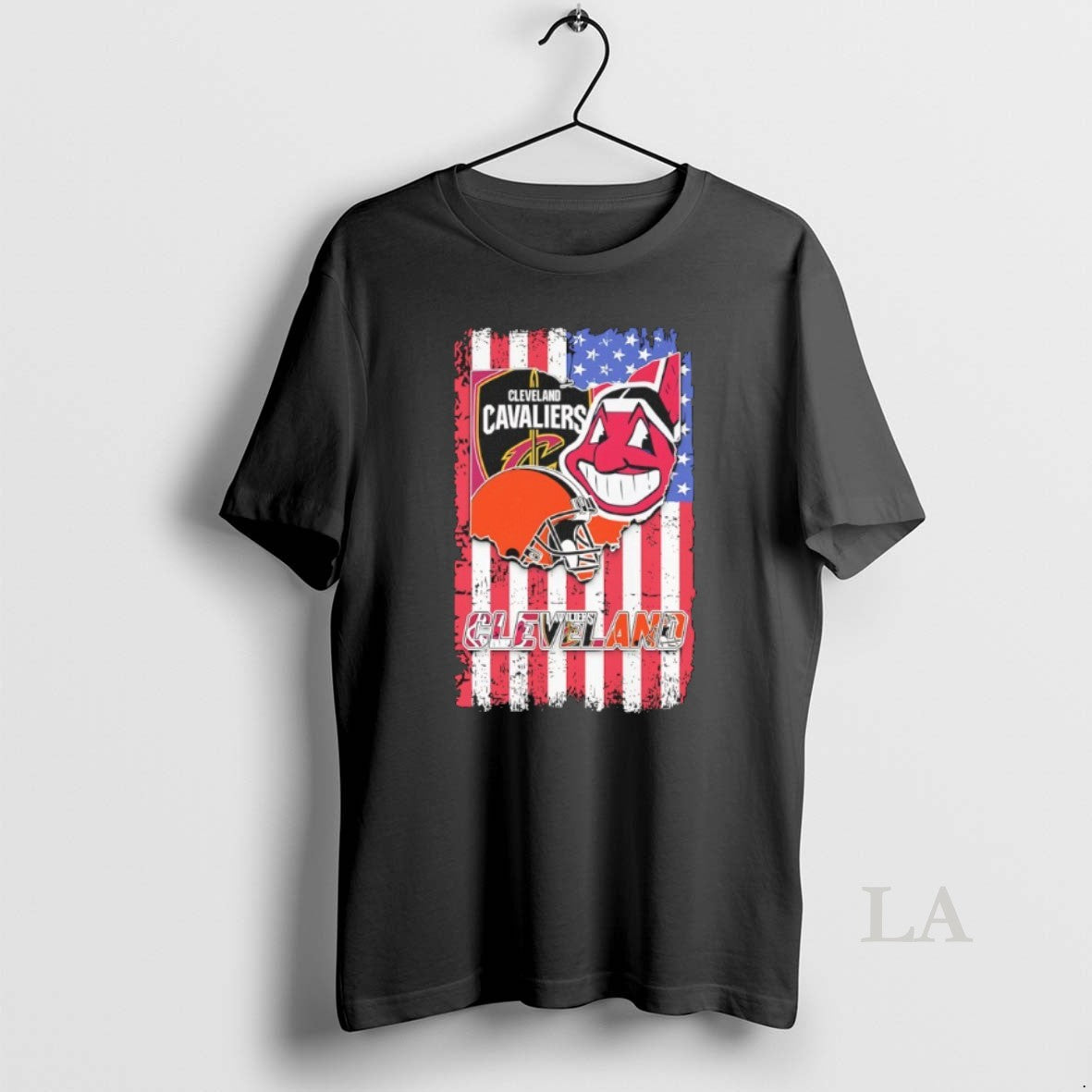 Original Cleveland City Sports American Flag Logos 2026 Unisex T-shirt, Sweatshirt, Hoodie, Long Sleeve Tee - T-Shirt, Sweatshirt, Hoodie