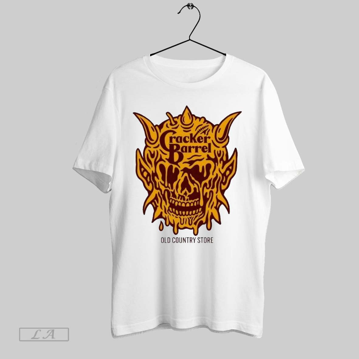 Original Cracker Barrel Old Country Store Demon Melting Skull Logo Unisex T-shirt, Sweatshirt, Hoodie, Long Sleeve Tee - T-Shirt, Sweatshirt, Hoodie